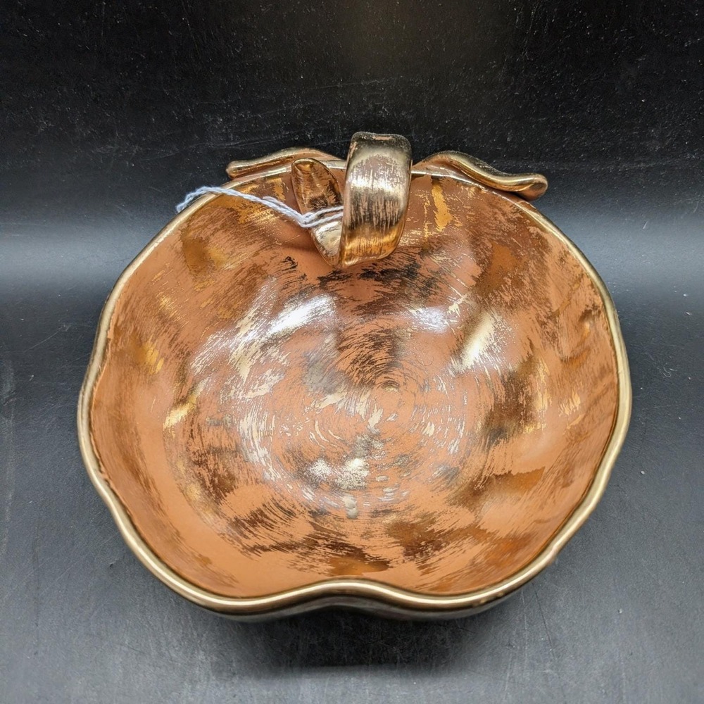 Stangl Pottery‎ Granada Gold Apple Nut Bowl Hand Painted Vintage Ceramic 3784 6"